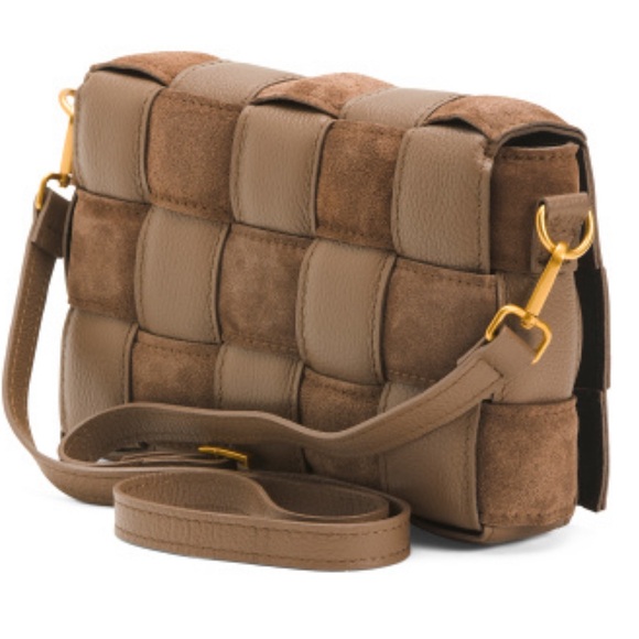 VIOLA CASTELLANI Fango brown Suede Cassette Crossbody Made In Italy - Picture 5 of 7